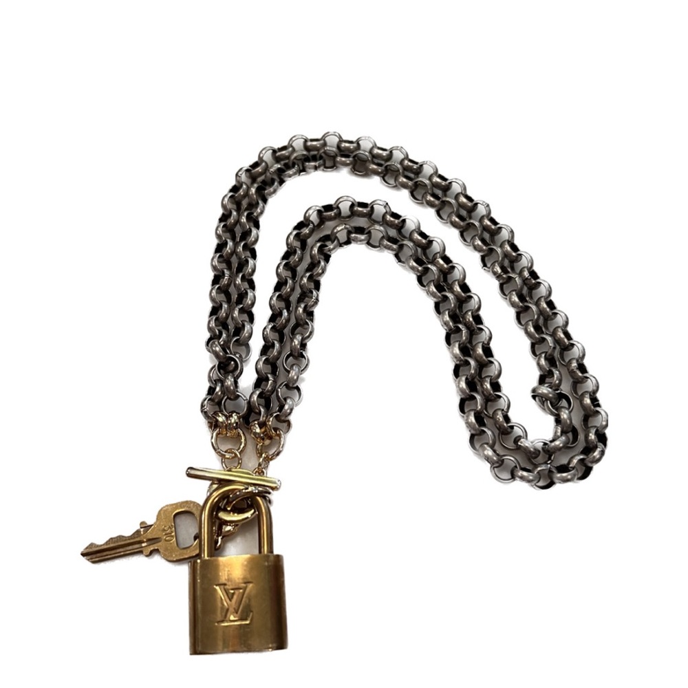 NWT Louis Vuitton Two-tone Authentic Upcycled Vintage Padlock Necklace